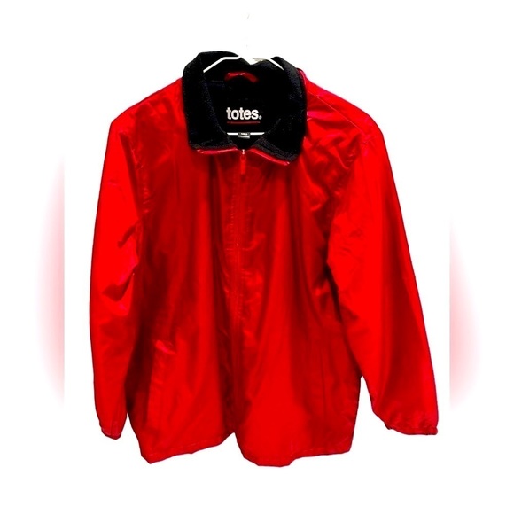 Totes Raincoat Women Red Coat Jacket Water Resistant Size Medium - Picture 1 of 3